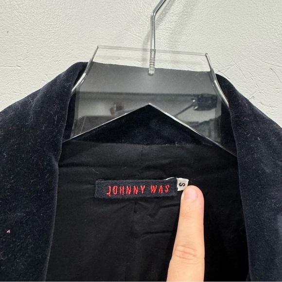 Johnny Was Velvet Embroidered Blazer Jacket 3 Button Black Small - Picture 5 of 7